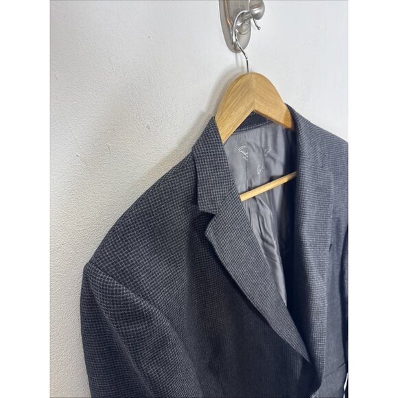 Austin Reed Signature Blazer Men’s 46L Gray Wool Check Two Button Sport Coat - Picture 3 of 8